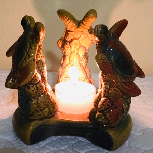 Ceramic SEA TURTLE Tea Candle Holder - Picture 2 of 8